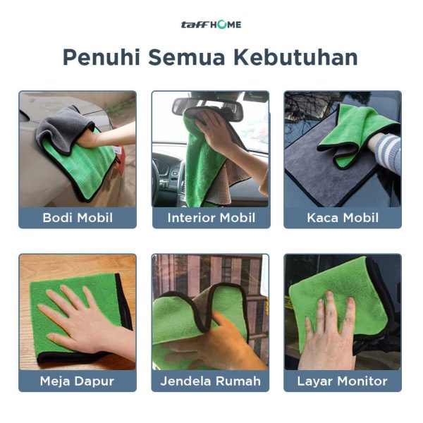 TaffHOME Kain Lap Handuk Microfiber 800gsm 45 x 38 cm