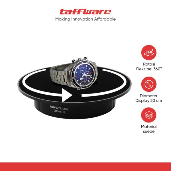 TaffSTUDIO Alas Putar Fotografi Suede Rotating 360 Turntable 20cm - QM104712