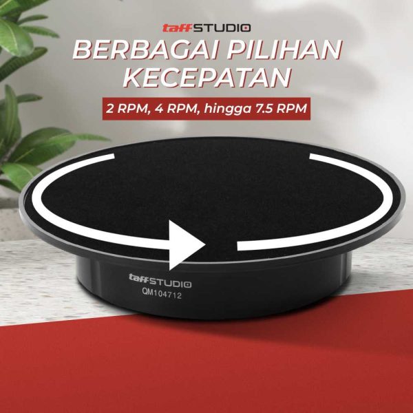 TaffSTUDIO Alas Putar Fotografi Suede Rotating 360 Turntable 20cm - QM104712