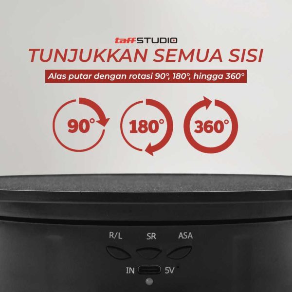 TaffSTUDIO Alas Putar Fotografi Suede Rotating 360 Turntable 20cm - QM104712