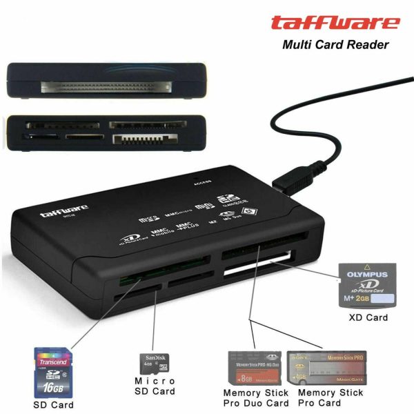 Taffware Card Reader 5in1 USB 2.0 USB Hub MicroSD MMC SD SDHC XD Card - SHTC-08