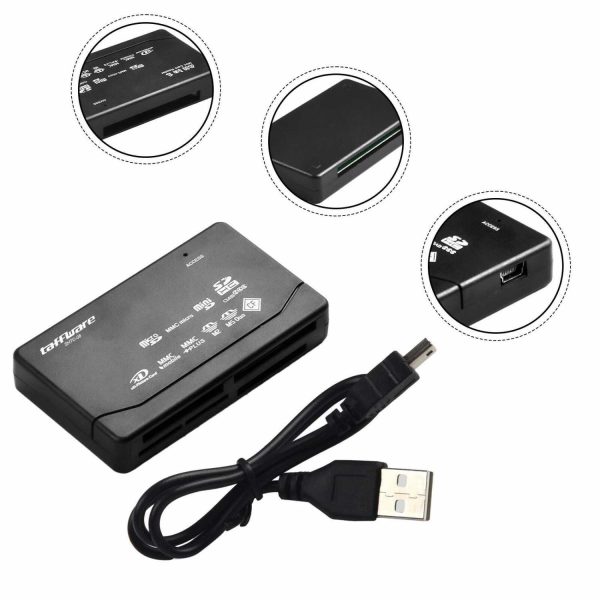 Taffware Card Reader 5in1 USB 2.0 USB Hub MicroSD MMC SD SDHC XD Card - SHTC-08