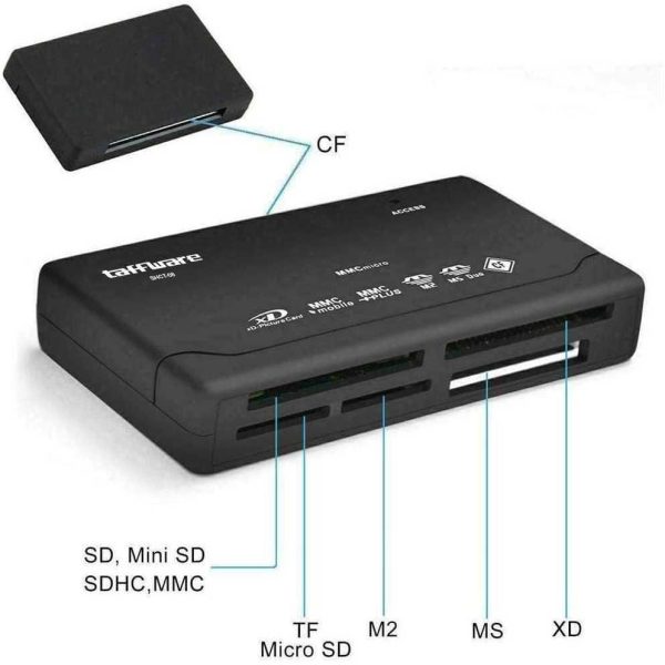 Taffware Card Reader 5in1 USB 2.0 USB Hub MicroSD MMC SD SDHC XD Card - SHTC-08