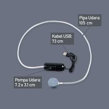 Taffware Aerator Aquarium USB Single Pump with Accesories 5V 1W - SL1P