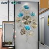TaffHOME Jam Dinding Besi Elegan Ginkgo Biloba Silent Movement 90cm - 2102C