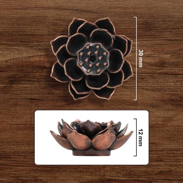TaffHOME Tempat Dupa Double Lotus Mini Incense Holder Zinc Alloy - YJ-B1