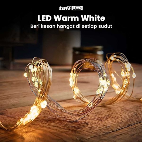 TaffLED Lampu Hias Dekorasi 100 LED with Solar Panel - M071 - Warm White