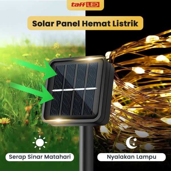TaffLED Lampu Hias Dekorasi 100 LED with Solar Panel - M071 - Warm White
