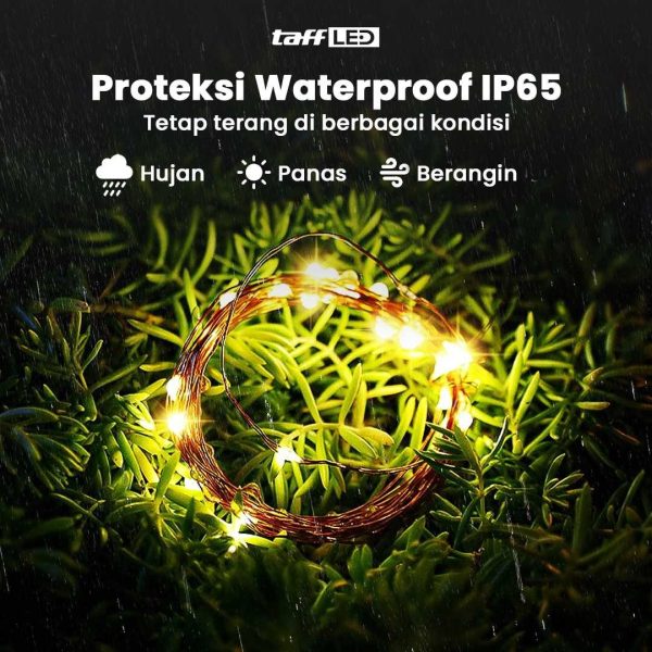 TaffLED Lampu Hias Dekorasi 100 LED with Solar Panel - M071 - Warm White