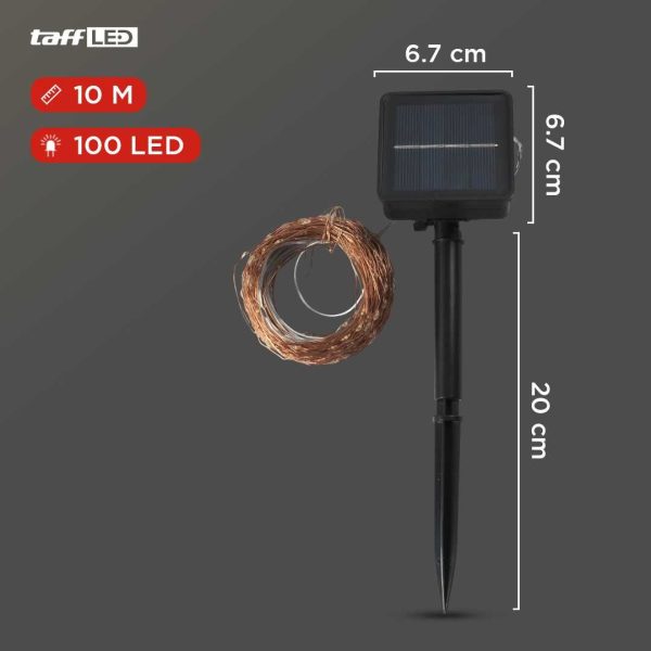 TaffLED Lampu Hias Dekorasi 100 LED with Solar Panel - M071 - Warm White