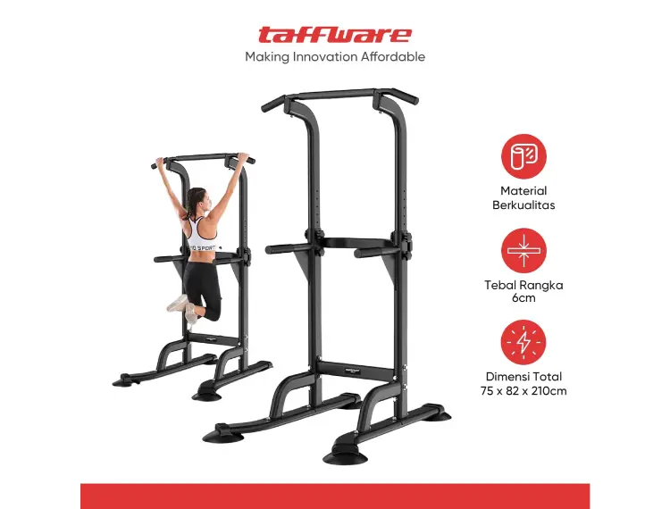TaffSPORT Alat Fitness Pull Up Rack Home Gym - 4001F