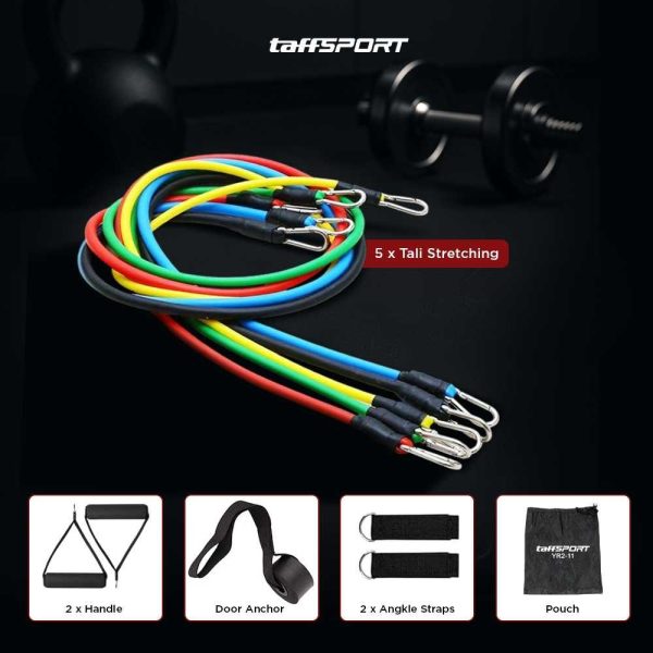 taffsport-set-tali-stretching-resistance-band-11-pcsset-yr2-11 (5) TaffSPORT Set Tali Stretching Resistance Band 11 PCS/set - YR2-11