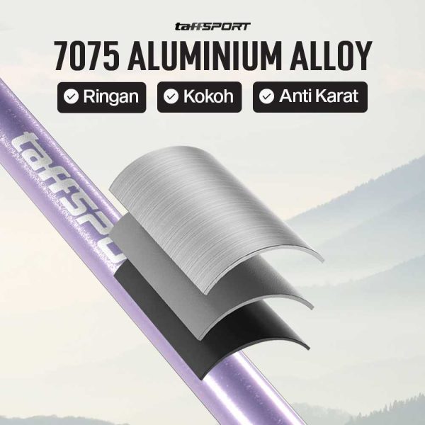 TaffSPORT Tongkat Hiking Lipat Trekking Pole Aluminium Alloy 1.2 M - Z1802