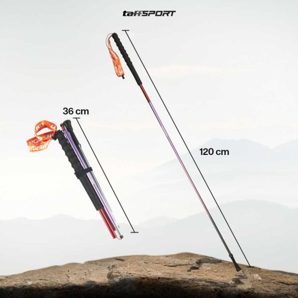 TaffSPORT Tongkat Hiking Lipat Trekking Pole Aluminium Alloy 1.2 M - Z1802