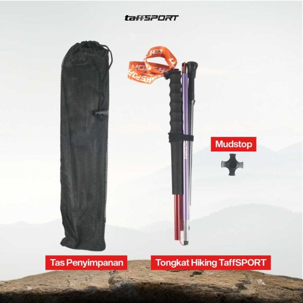 TaffSPORT Tongkat Hiking Lipat Trekking Pole Aluminium Alloy 1.2 M - Z1802