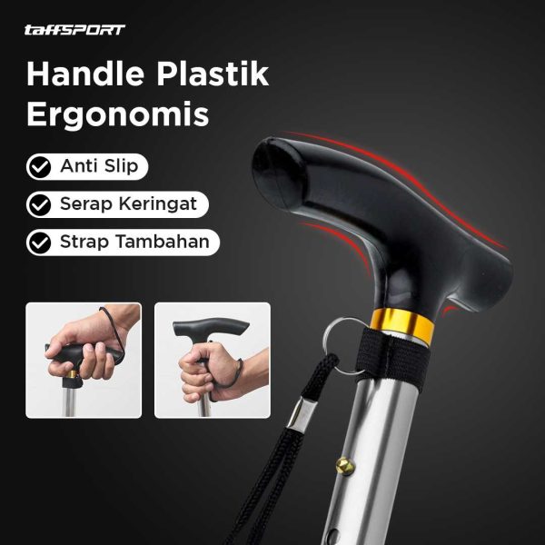 TaffSPORT Tongkat Hiking Trekking Pole Telescopic 4 Section Foldable - Z4