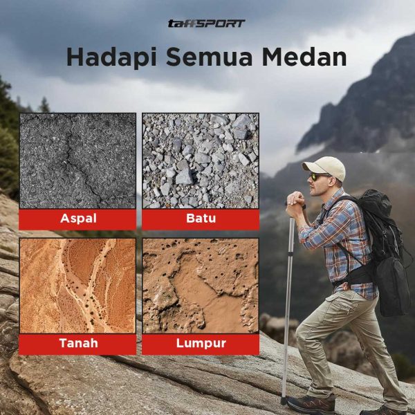 TaffSPORT Tongkat Hiking Trekking Pole Telescopic 4 Section Foldable - Z4