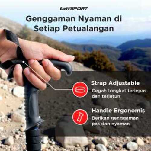 taffsport-tongkat-hiking-telescopic-trekking-pole-aluminium-110cm-x-100 (5) TaffSPORT Tongkat Hiking Trekking Pole Curved Telescopic 4 Section - X-100