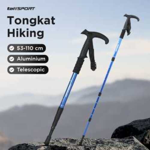 taffsport-tongkat-hiking-telescopic-trekking-pole-aluminium-110cm-x-100 TaffSPORT Tongkat Hiking Trekking Pole Curved Telescopic 4 Section - X-100