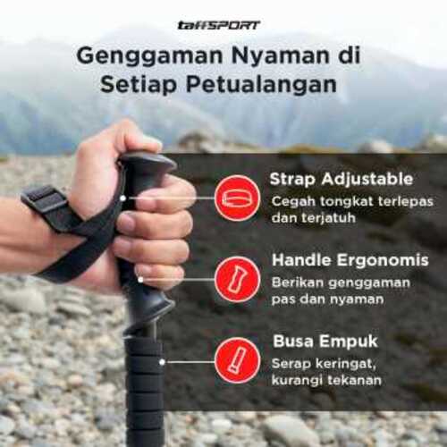 taffsport-tongkat-hiking-telescopic-trekking-pole-aluminum-alloy-135cm-x-11 (10) TaffSPORT Tongkat Hiking Trekking Pole Telescopic Suspension Aluminum - X-11