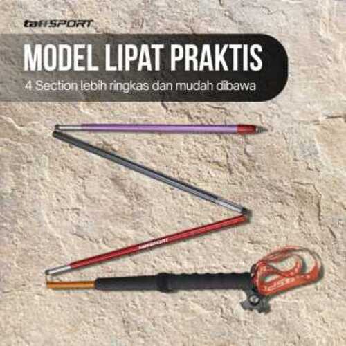 TaffSPORT Tongkat Hiking Lipat Trekking Pole Aluminium Alloy 1.2 - 7075