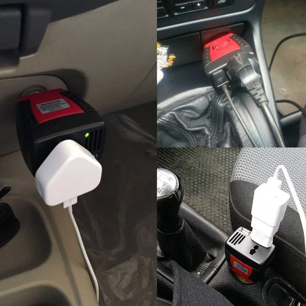 Taffware Power Car Inverter DC 12 V to AC 220-240V 5V USB 150W - T150W