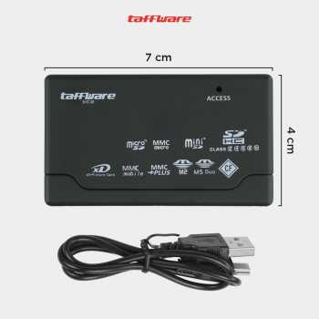 Taffware Card Reader USB 2.0 Multi Slot CF SD MicroSD MMC MS XD Card - SHTC-08