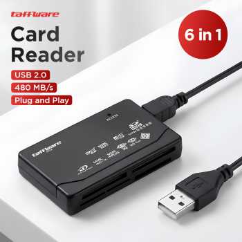 Taffware Card Reader USB 2.0 Multi Slot CF SD MicroSD MMC MS XD Card - SHTC-08