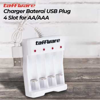 taffware-charger-baterai-4-slot-aa-aaa-ni-mh-ni-cd-usb-plug-b-04 Taffware Charger Baterai 4 Slot AA AAA Ni-MH Ni-CD USB Plug - B-04