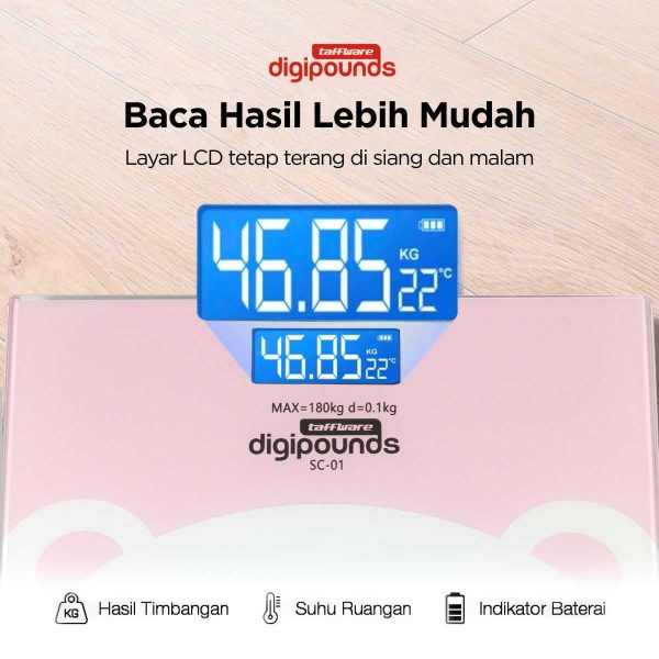 Taffware Digipounds Timbangan Badan Digital Scale Battery 180kg - SC-01