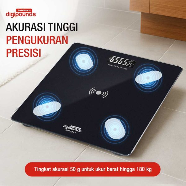 Taffware Digipounds Timbangan Badan Digital Scale BMI Smart App 180kg - ANT0217