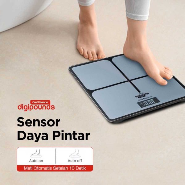 Taffware Digipounds Timbangan Badan Kaca Elektronik 180KG - SC-05