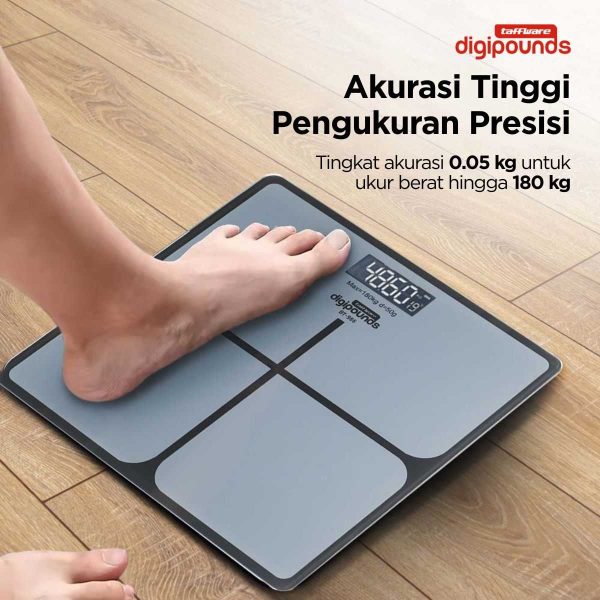 Taffware Digipounds Timbangan Badan Kaca Elektronik 180KG - SC-05