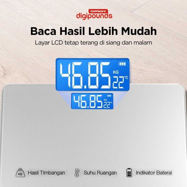 Taffware Digipounds Timbangan Badan Digital Scale Tempered Glass 180kg - CB510