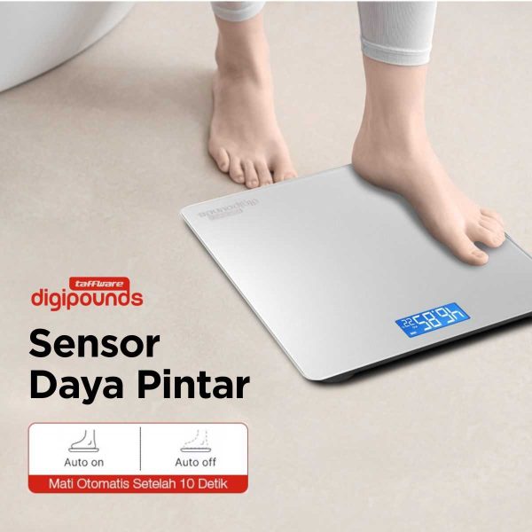 Taffware Digipounds Timbangan Badan Digital Scale Tempered Glass 180kg - CB510