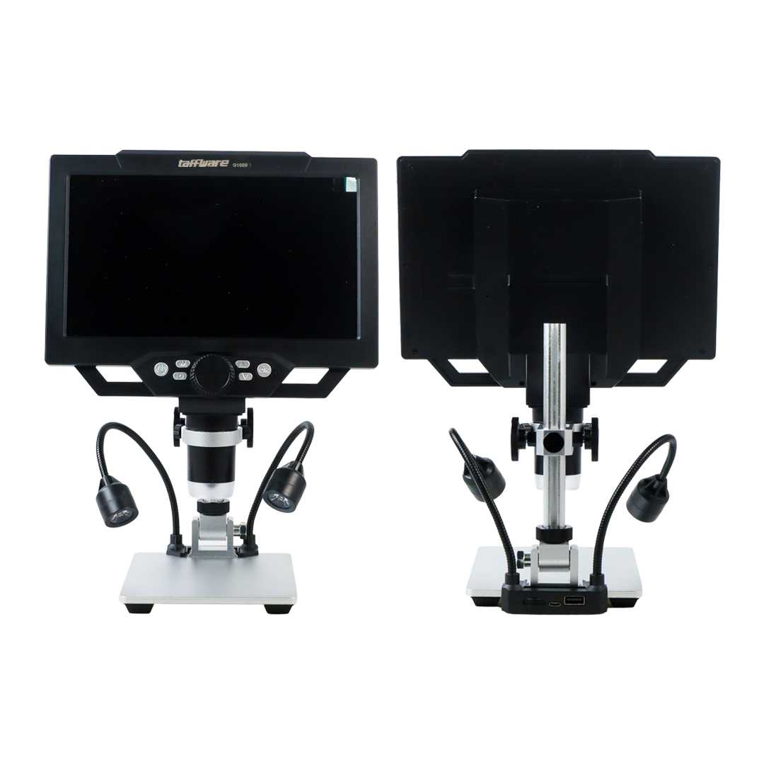 Taffware Mikroskop Digital 12MP 1600X dengan Monitor and Metal Stand - G1600