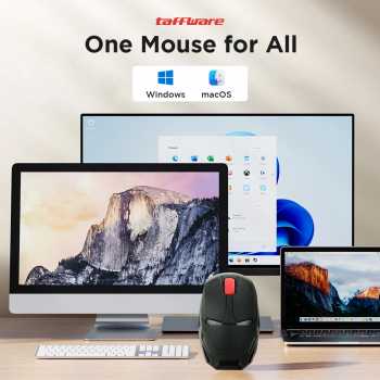 Taffware Mouse Wireless Optical 2.4GHz Iron Man 4 Key 1600DPI - M8