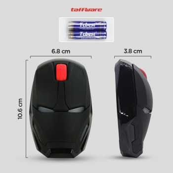 Taffware Mouse Wireless Optical 2.4GHz Iron Man 4 Key 1600DPI - M8