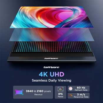 Taffware Portable Monitor 15.6 Inch IPS UHD 4K 60Hz Type C Mini HDMI - SJD1505