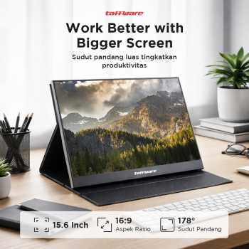 Taffware Portable Monitor 15.6 Inch IPS UHD 4K 60Hz Type C Mini HDMI - SJD1505