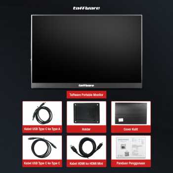 Taffware Portable Monitor 17.3 Inch IPS FHD 60Hz Type C Mini HDMI - 1730XTS
