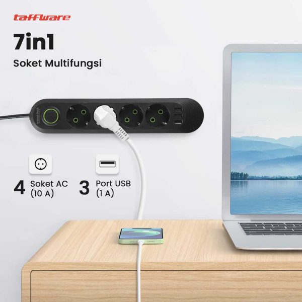 taffware-stop-kontak-usb-port-eu-plug-10a-110-250v-2500w-ql-1071u-ql-1072u (2) Taffware Stop Kontak USB Port EU Plug 10A 110-250V 2500W - QL-1071U / QL-1072U