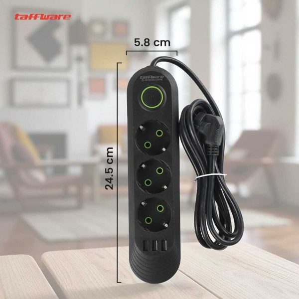 taffware-stop-kontak-usb-port-eu-plug-10a-110-250v-2500w-ql-1071u-ql-1072u Taffware Stop Kontak USB Port EU Plug 10A 110-250V 2500W - QL-1071U / QL-1072U