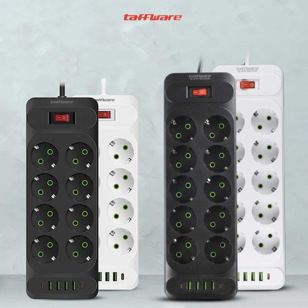 Taffware Stop Kontak USB Type C EU Plug 10A 110-250V 2500W - QL-1077U / QL-1078U