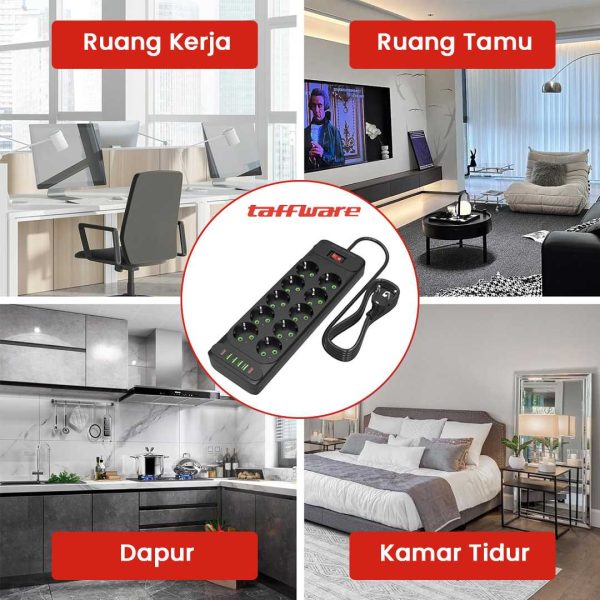 Taffware Stop Kontak USB Type C EU Plug 10A 110-250V 2500W - QL-1077U / QL-1078U