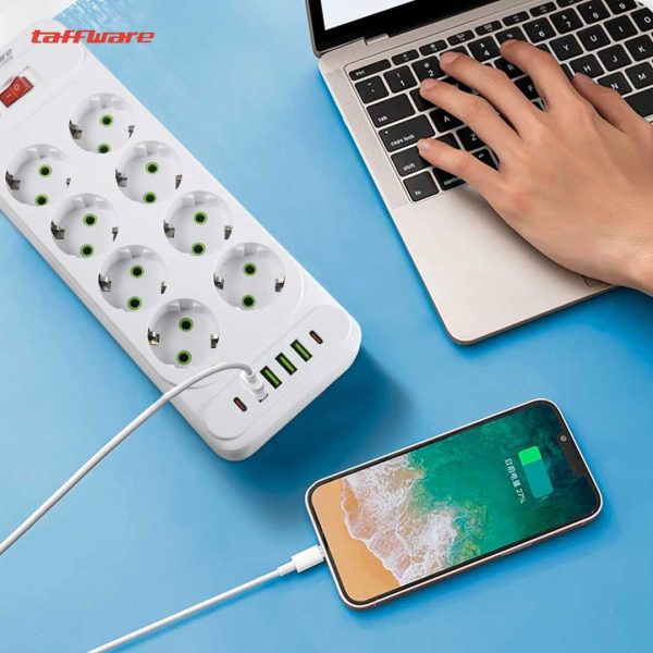 Taffware Stop Kontak USB Type C EU Plug 10A 110-250V 2500W - QL-1077U / QL-1078U