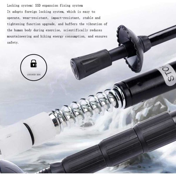 TaffSPORT Tongkat Hiking Trekking Pole Curved Telescopic 4 Section - X-100