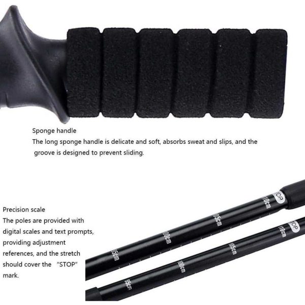 TaffSPORT Tongkat Hiking Trekking Pole Curved Telescopic 4 Section - X-100