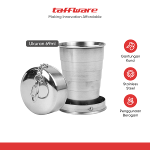 TaffSPORT Gelas Lipat Stainless Steel Foldable Cup Carabiner 69ml - BS75