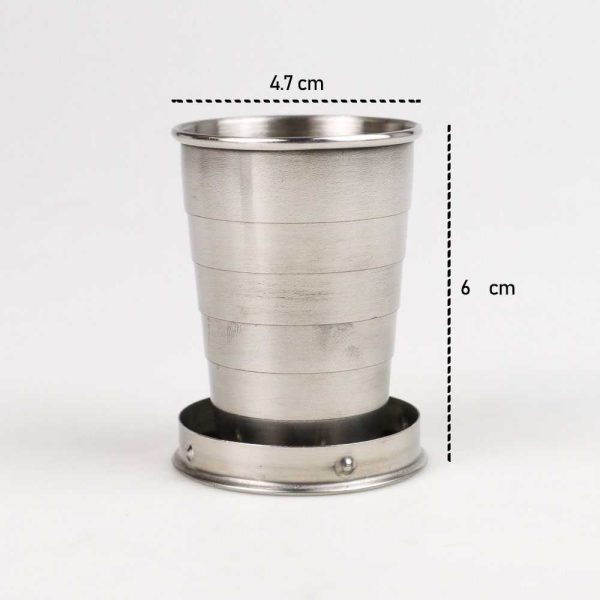 TaffSPORT Gelas Lipat Stainless Steel Foldable Cup Carabiner 69ml - BS75